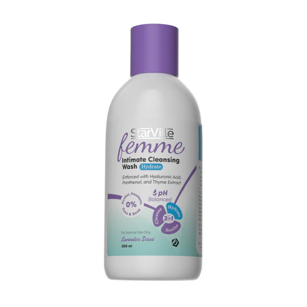 6_0633047b-75e8-40eb-8ecc-c65ece21b5ba.webp StarVille Femme Intimate Cleansing Wash Hydrate 200 ml - الصورة 1