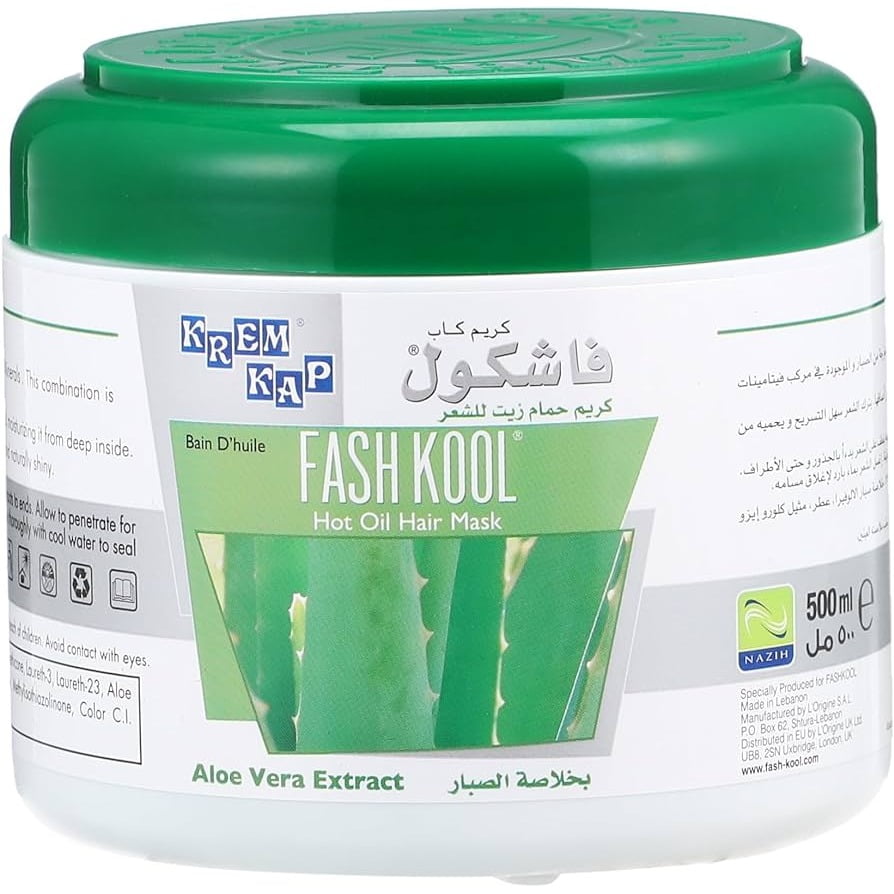 Fash-Kool-Fashkool-alovera-extract-hot-oil-hair-mask-500-ml.jpg Fashkool Hair Mask Aloe Vera 500ml - الصورة 1