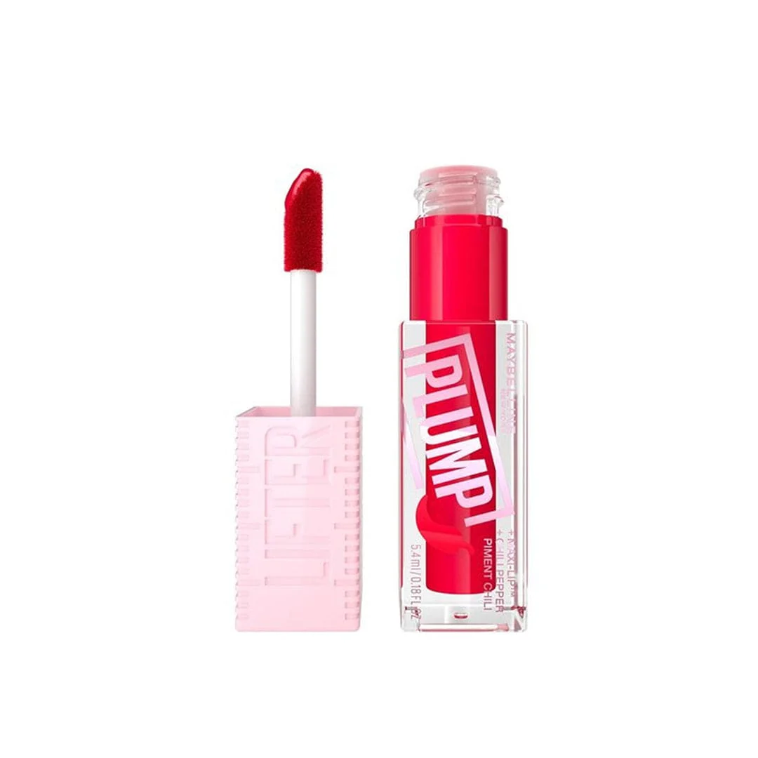 Maybelline Lip Plumper Lifter Plump Gloss with Chili Pepper 004 Red flag. Maybelline Lip Plumper Lifter Plump Gloss with Chili Pepper 004 Red flag.
