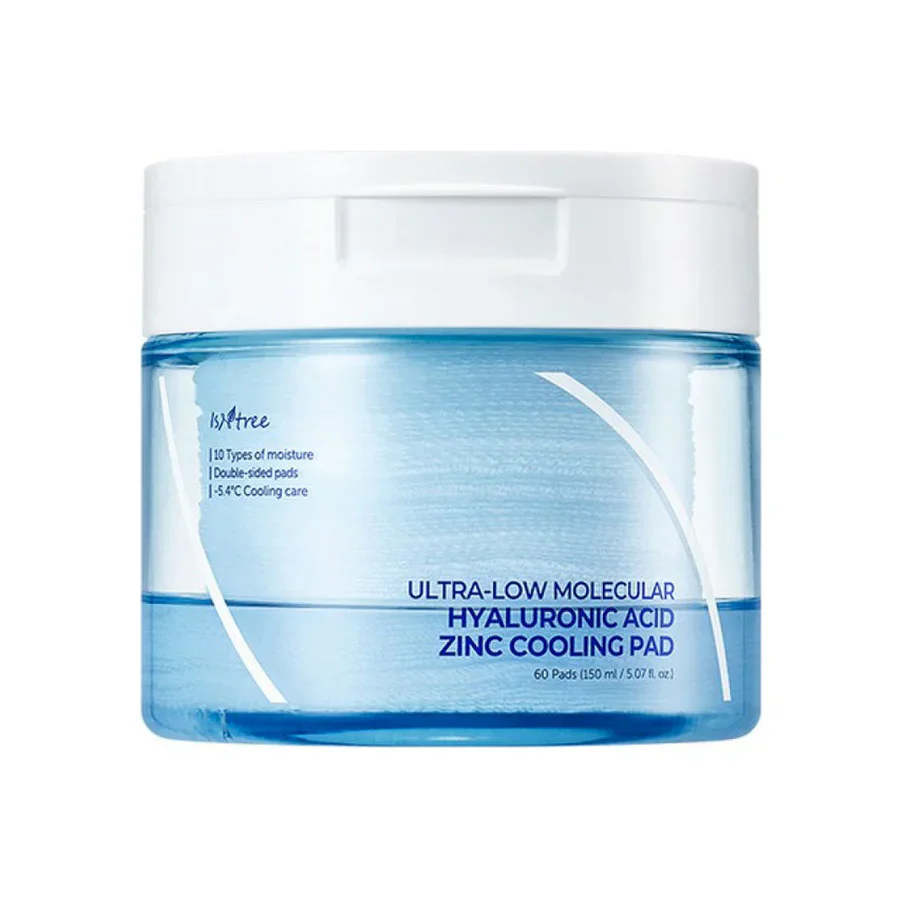 ISNTREE ULTRA LOW MOLECULAR HYALURONIC ACID ZINC COOLING PAD ISNTREE ULTRA LOW MOLECULAR HYALURONIC ACID ZINC COOLING PAD