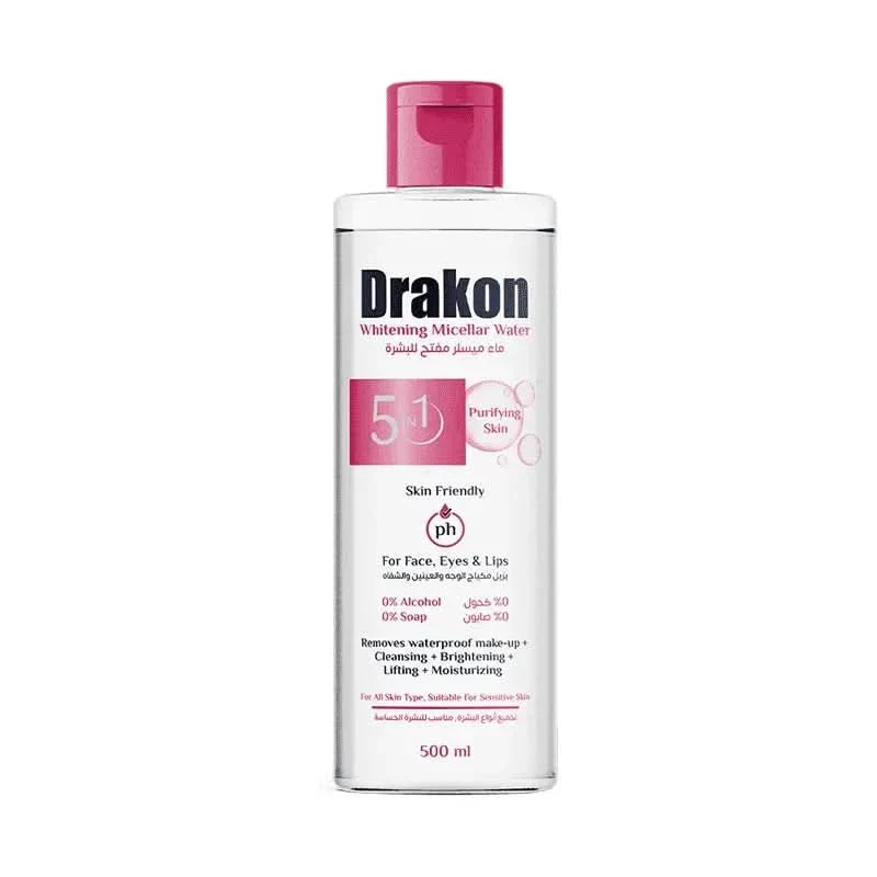 drakon-whitening-micellar-water-500-ml-9337232_1080x1080.webp Drakon 5 In 1 Whitening Micellar Water 500ml - الصورة 1